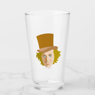 Willy Wonka Stenciled Ansikte Graphic Glaskopp