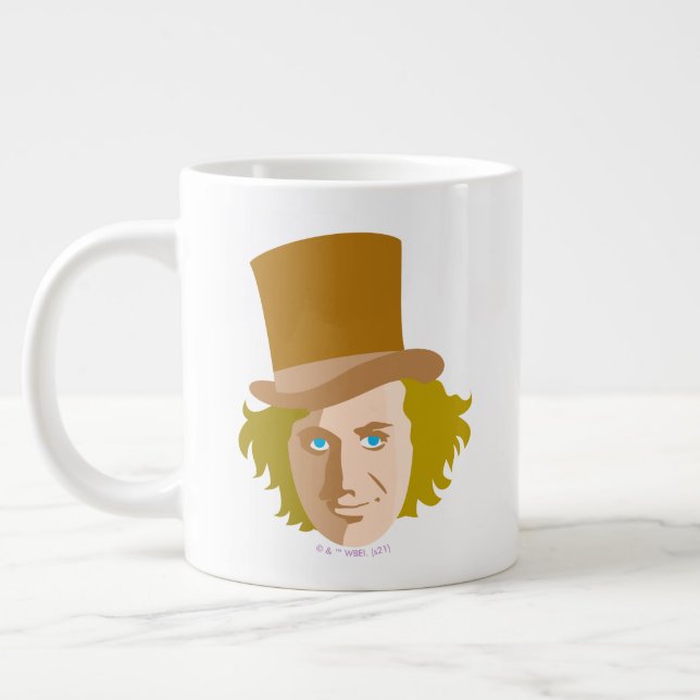 Willy Wonka Stenciled Ansikte Graphic Jumbo Mugg (Vänster)