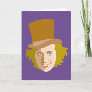 Willy Wonka Stenciled Ansikte Graphic Kort