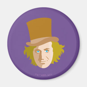 Willy Wonka Stenciled Ansikte Graphic Magnet