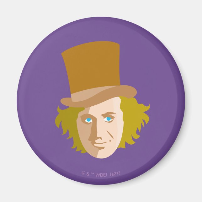 Willy Wonka Stenciled Ansikte Graphic Magnet (Framsidan)