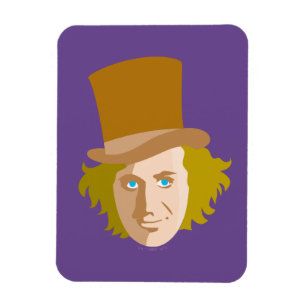 Willy Wonka Stenciled Ansikte Graphic Magnet