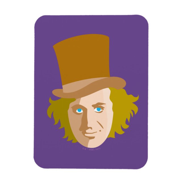 Willy Wonka Stenciled Ansikte Graphic Magnet (Vertikal)