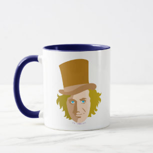 Willy Wonka Stenciled Ansikte Graphic Mugg