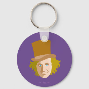 Willy Wonka Stenciled Ansikte Graphic Nyckelring