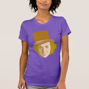 Willy Wonka Stenciled Ansikte Graphic T Shirt
