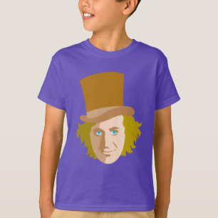 Willy Wonka Stenciled Ansikte Graphic T Shirt
