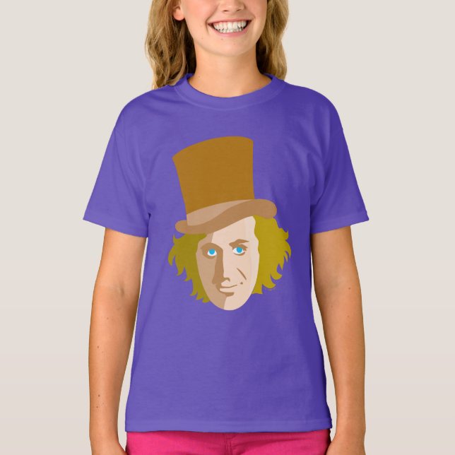Willy Wonka Stenciled Ansikte Graphic T Shirt (Framsida)