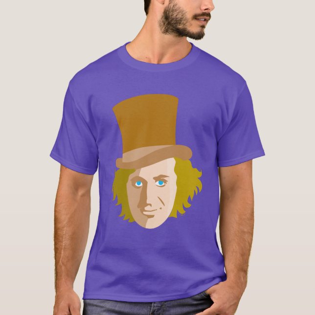 Willy Wonka Stenciled Ansikte Graphic T Shirt (Framsida)