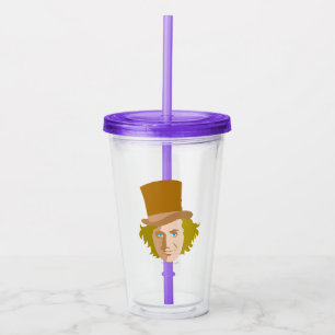 Willy Wonka Stenciled Ansikte Graphic Take Away Mugg