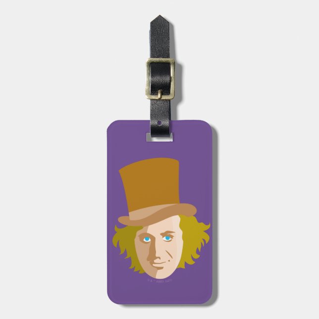 Willy Wonka Stenciled Face Graphic Bagagebricka (Vertikal Framsida)