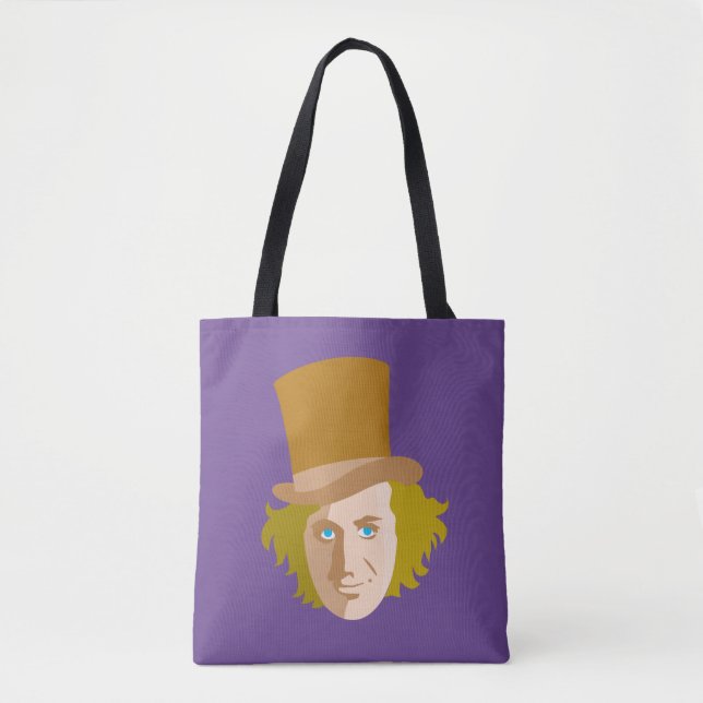 Willy Wonka Stenciled Face Graphic Tygkasse (Framsida)