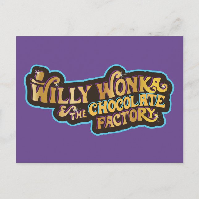 Willy Wonka & the Chocolate Factory Logotyp Vykort (Framsida)