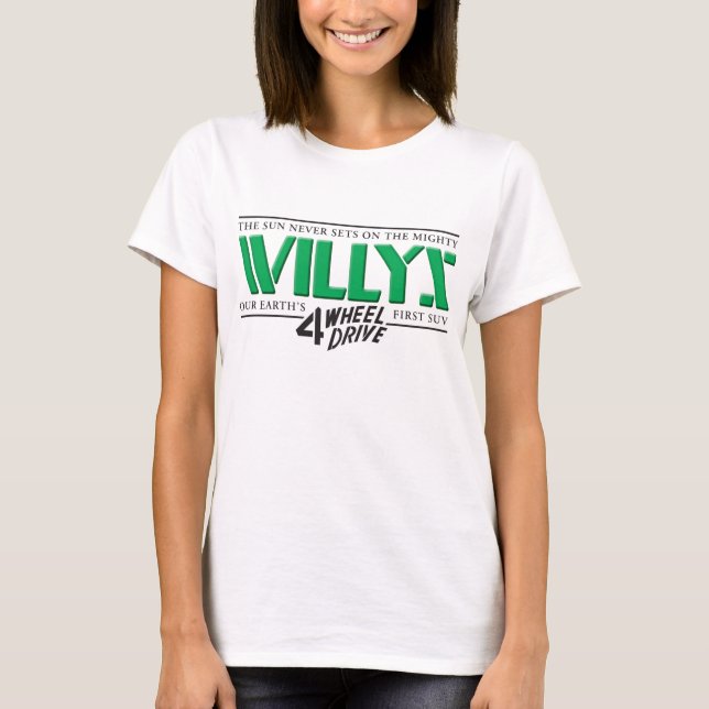 Willys 4WD gröna damer T-shirt (Framsida)