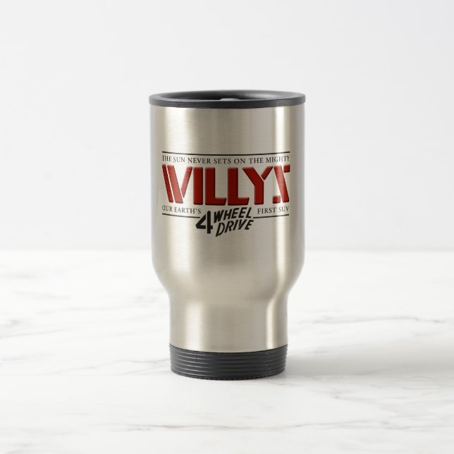 Willys 4WD röd travel mug Resemugg (Center)