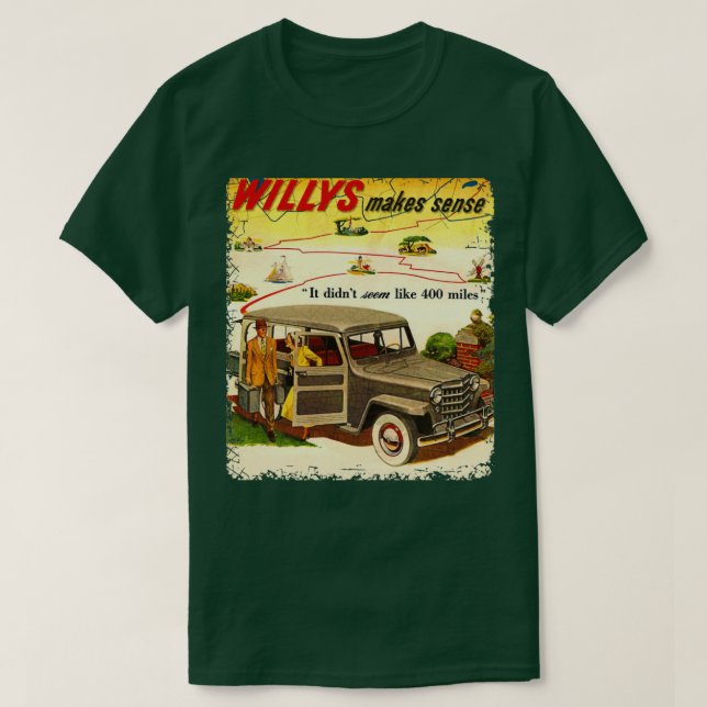 Willys Lastbilar 4x4-vagn  T Shirt (Design framsida)
