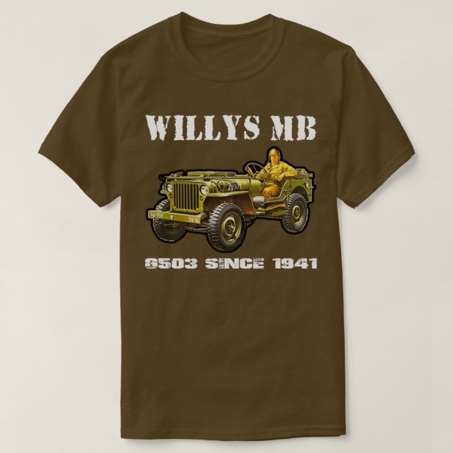 Willys MB G503 Militär terrängväg WW2  T Shirt (Design framsida)