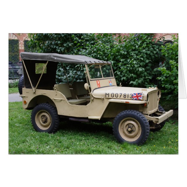 Willys MB Jeep Hälsningskort (Framsidan Horizontal)