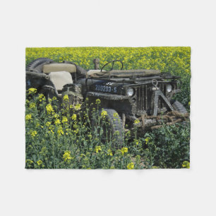 Willys MB Jeep in Rapeseed Fält Fleecefilt