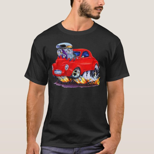 Willys röd bil 1941 t-shirt (Framsida)