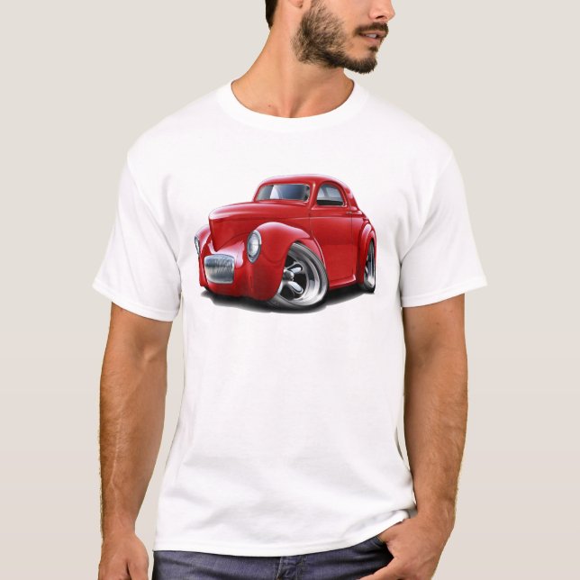 Willys röd bil 1941 tee (Framsida)