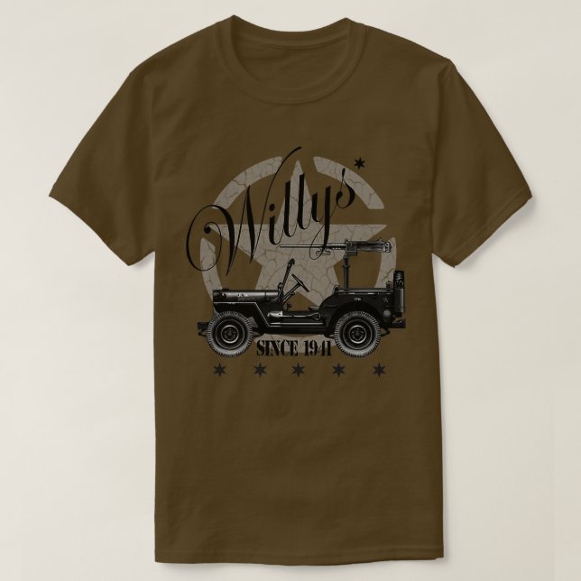Willys US Military Off Road Fordon  T Shirt (Design framsida)