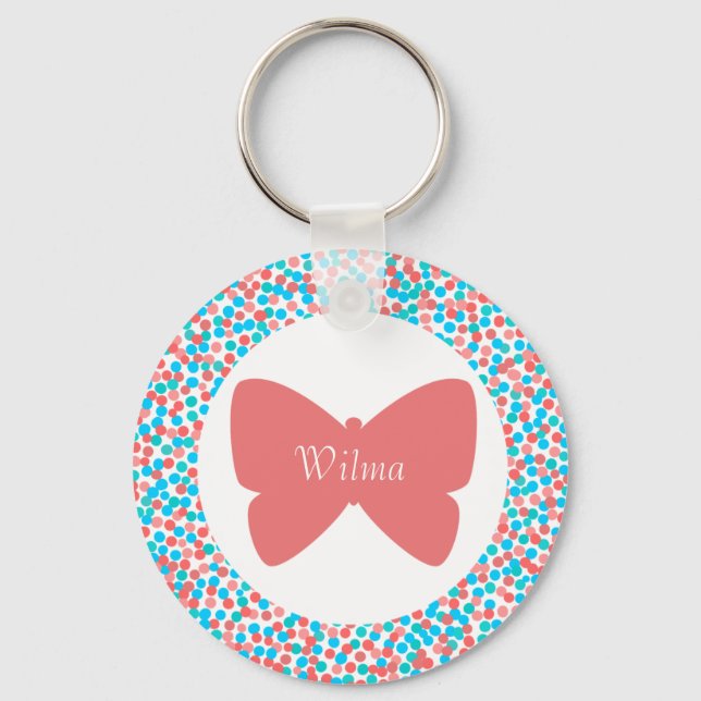 Wilma Butterfly Dots Keychain - 369 Nyckelring (Framsida)