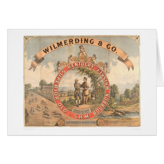 Wilmerding & för Co. Kentucky Whiskey (1855A) Hälsningskort (Framsidan Horizontal)