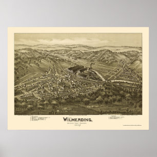 Wilmerding, PA Panoramic Karta - 1897 Poster