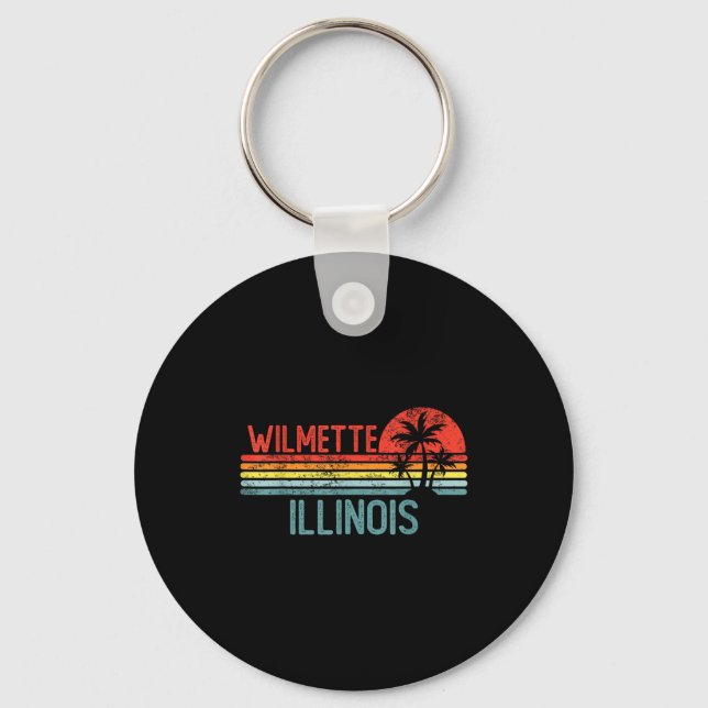 Wilmette Illinois Funny Usa City Trip Home Roots  Nyckelring (Framsida)