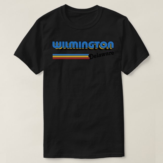 Wilmington Beach Delaware Retro Styled Design T Shirt (Design framsida)