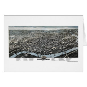 Wilmington DE Panorama- Kartlägga - 1874 Hälsningskort