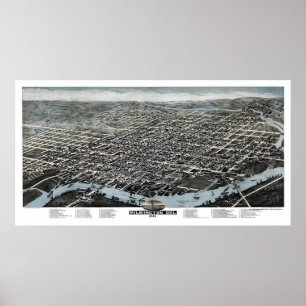 Wilmington DE Panorama- Kartlägga - 1874 Poster