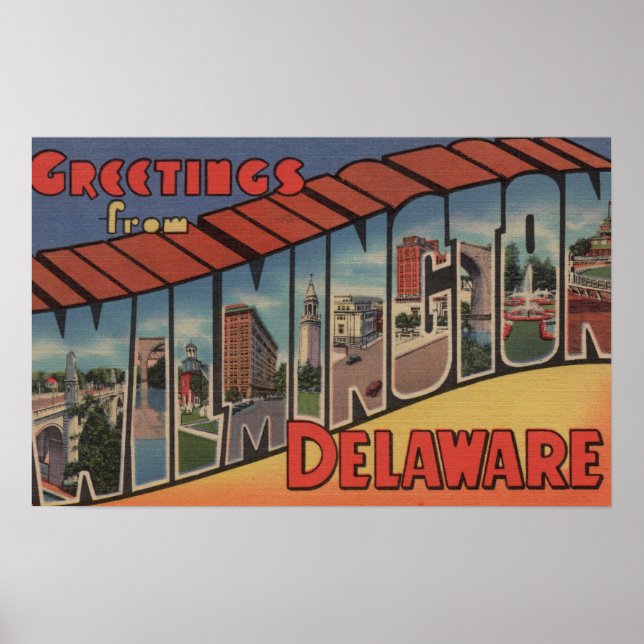 Wilmington, Delaware - Large Brev Scenes Poster (Framsidan)