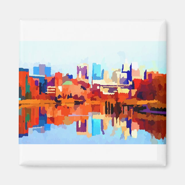 Wilmington Delaware Skyline av Jon Baran Magnet (Framsidan)