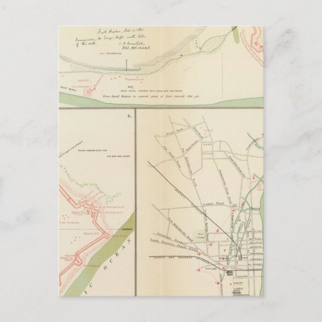 Wilmington, Ft Caswell, Smith's Island, Augusta Vykort (Framsida)