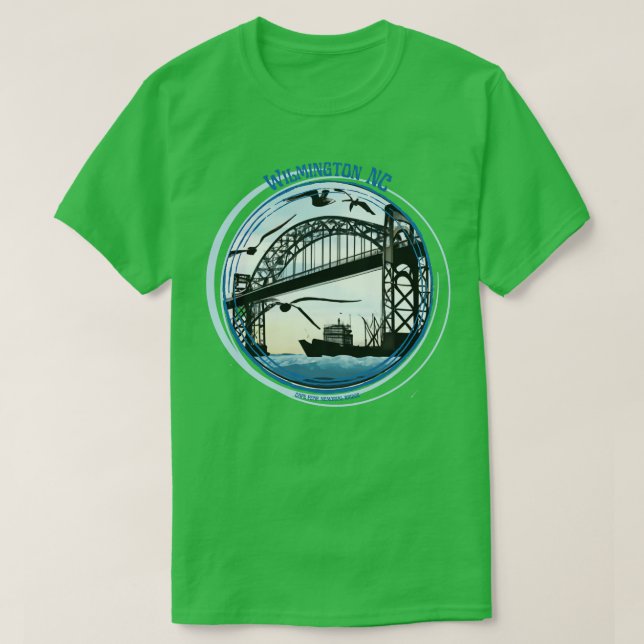 WILMINGTON NC CAPE RON MEMORIAL BRIDGE T SHIRT (Design framsida)