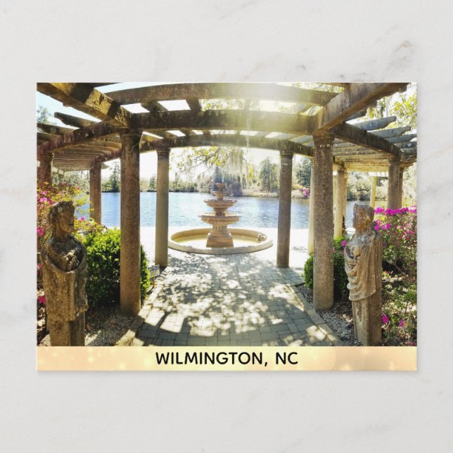 Wilmington North Carolina Airlie Gardens Pergola Vykort (Framsida)