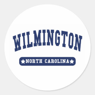 Wilmington North Carolina College Stil T-tröjor Runt Klistermärke