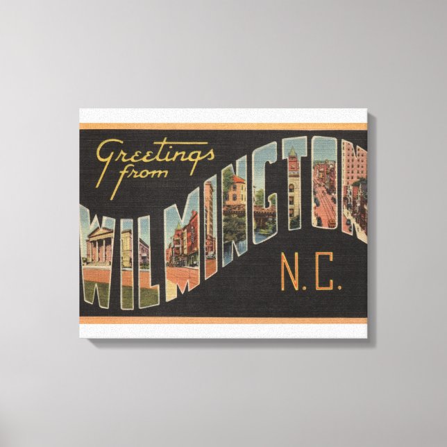 Wilmington, North Carolina - Large Brev Scenes Canvastryck (Framsida)