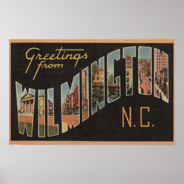 Wilmington, North Carolina - Large Brev Scenes Poster (Framsidan)