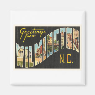 Wilmington North Carolina NC gammal vintageVykort Magnet