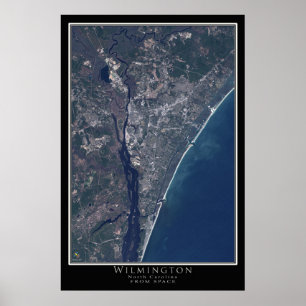 Wilmington North Carolina Satellite Poster Karta