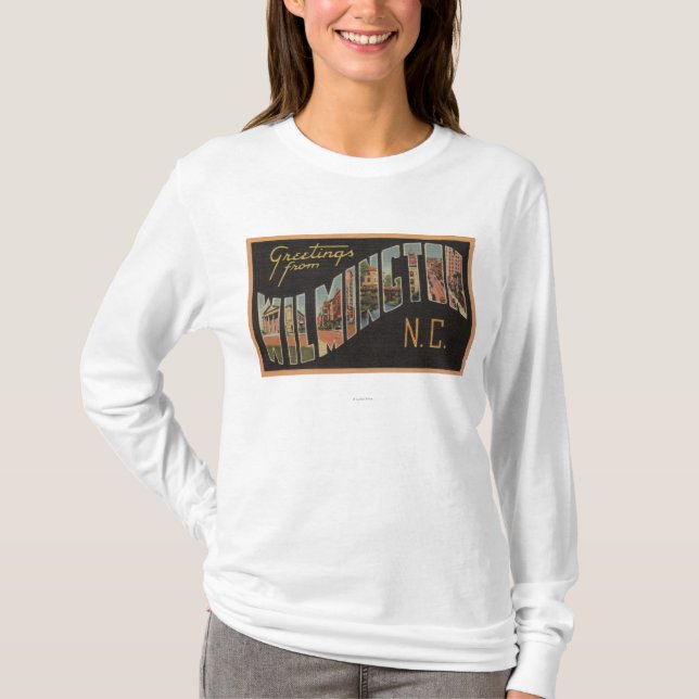 Wilmington North Carolina - stora brevplatser Tee (Framsida)