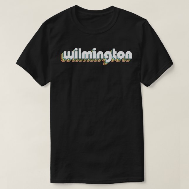 Wilmington Retro Rainbow Typography Faded Stil T Shirt (Design framsida)
