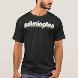 Wilmington Retro Rainbow Typography Faded Stil T Shirt