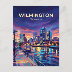 Wilmington Siluett & Christinafloden USA Vykort