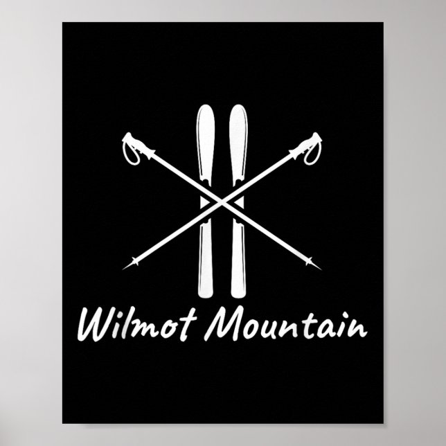 Wilmot Mountain Illinois Skida Skidstänger Vinter  Poster (Framsidan)
