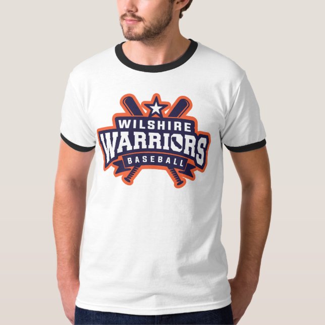 Wilshire Warriors Baseball League-Logotyp T Shirt (Framsida)