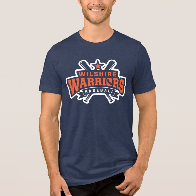 Wilshire Warriors Baseball League White Logotyp T Shirt (Framsida)